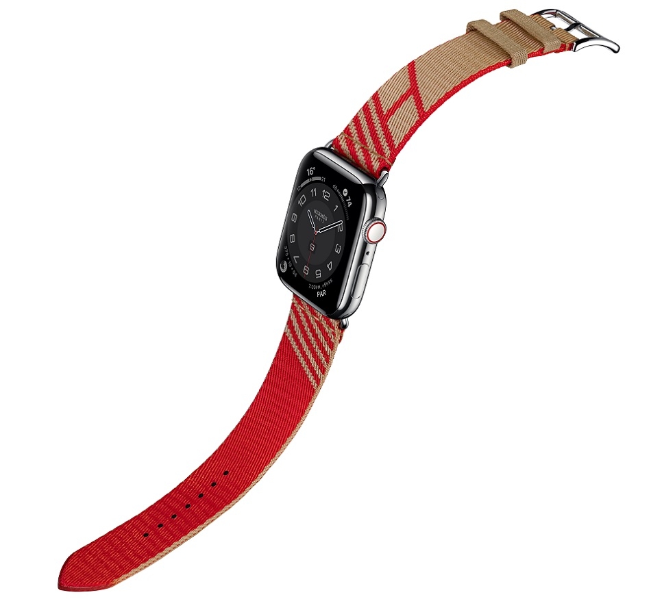 Apple Watch Hermes Series 6 kraft- rouge de coeur H vibration woven Jumping band.jpg