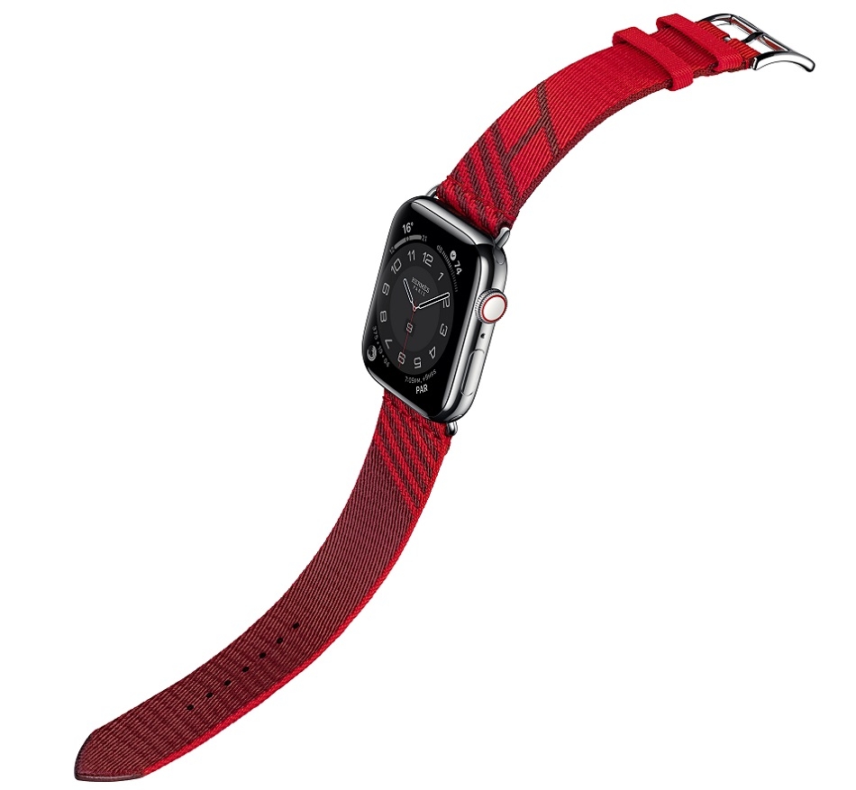 Apple Watch Hermes Series 6 rouge de Coeur rouge H H vibration woven Jumping band.jpg