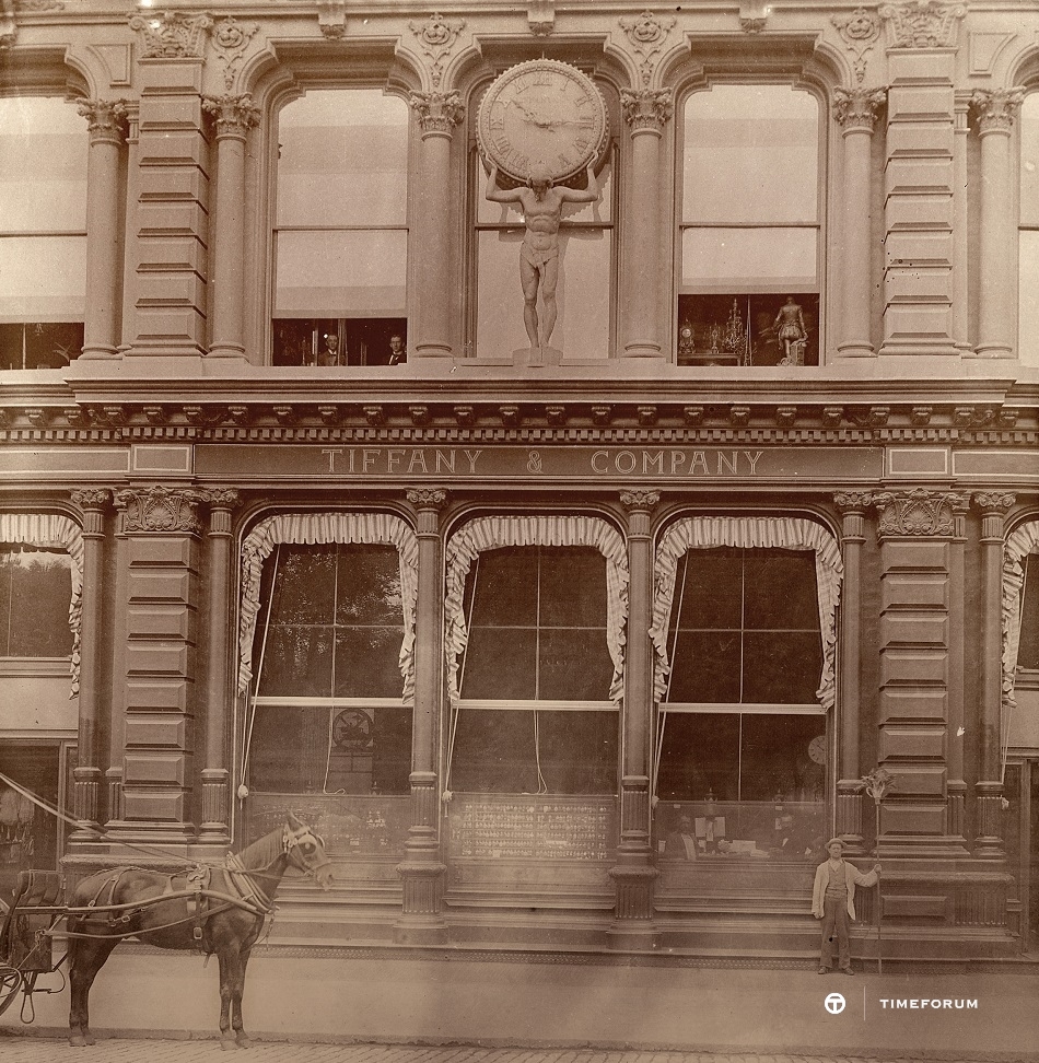 Mr. Tiffany installed one of New York's first public clocks above his Union Square store's entrance in 1853.jpg