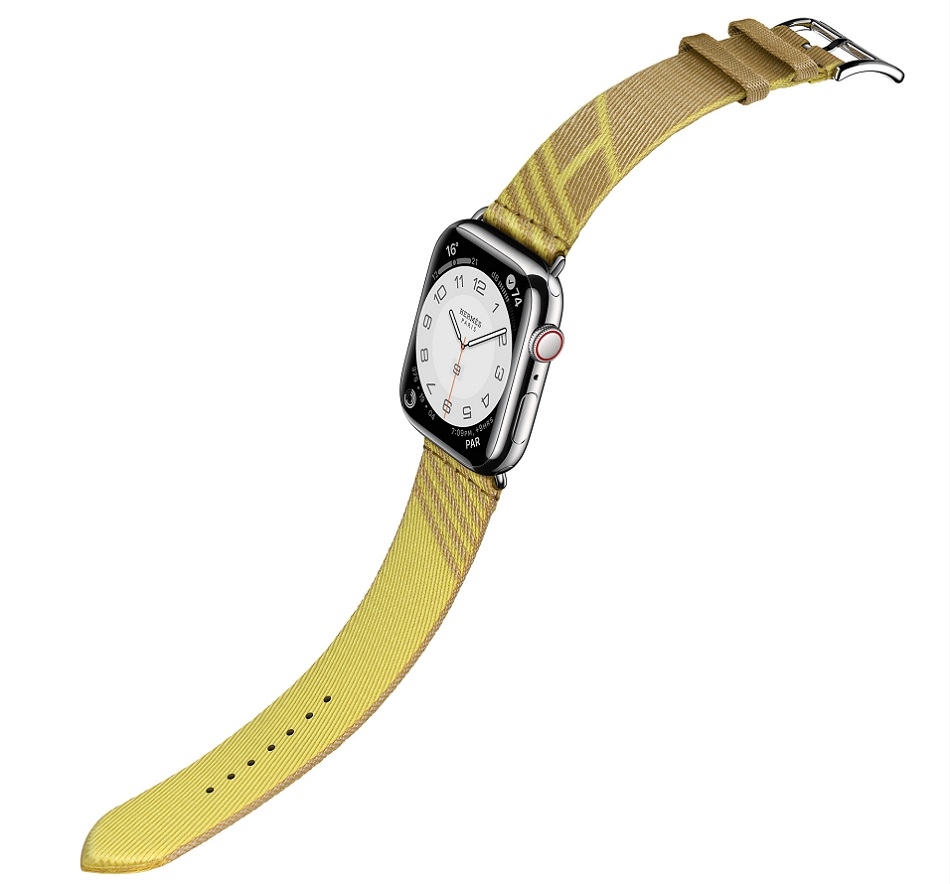 Apple Watch Hermes Series 7 Jumping bracelet en sangle kraftlime (4).jpg