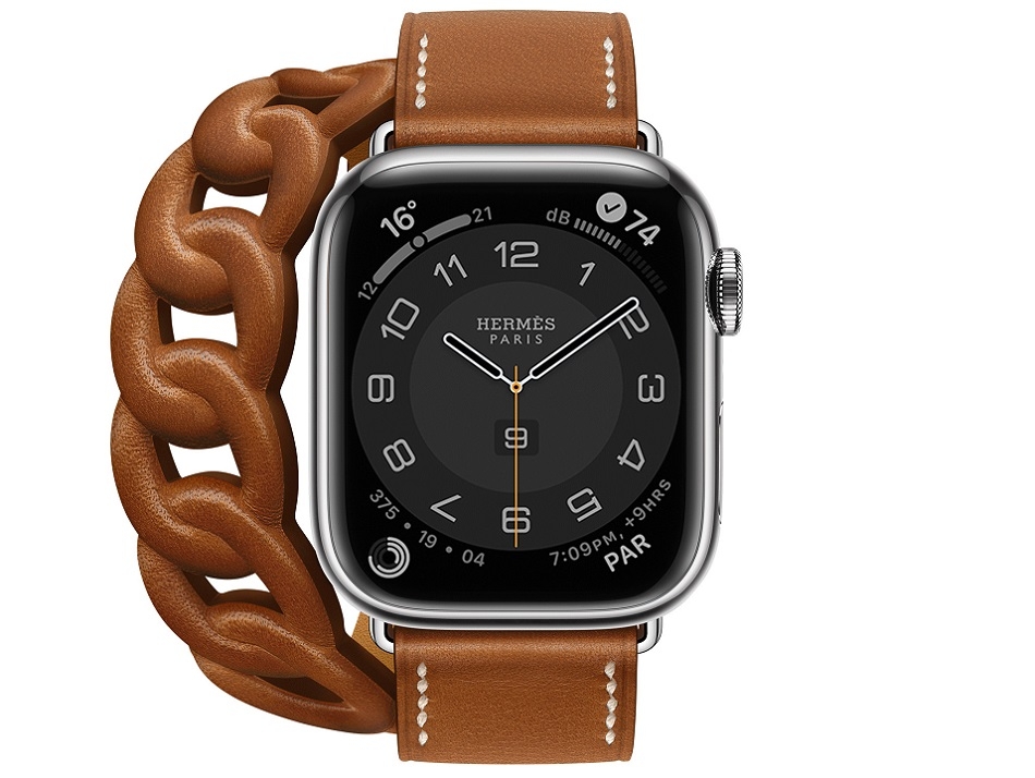 Apple Watch Hermes Series 7 Gourmette 41mm bracelet double tour en veau Barenia (12).jpg