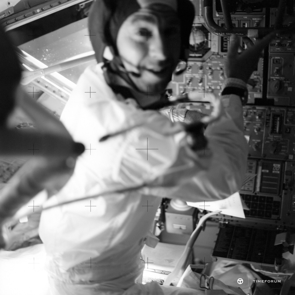 3. Astronaut James Lovell at his position in the Lunar Module.jpg