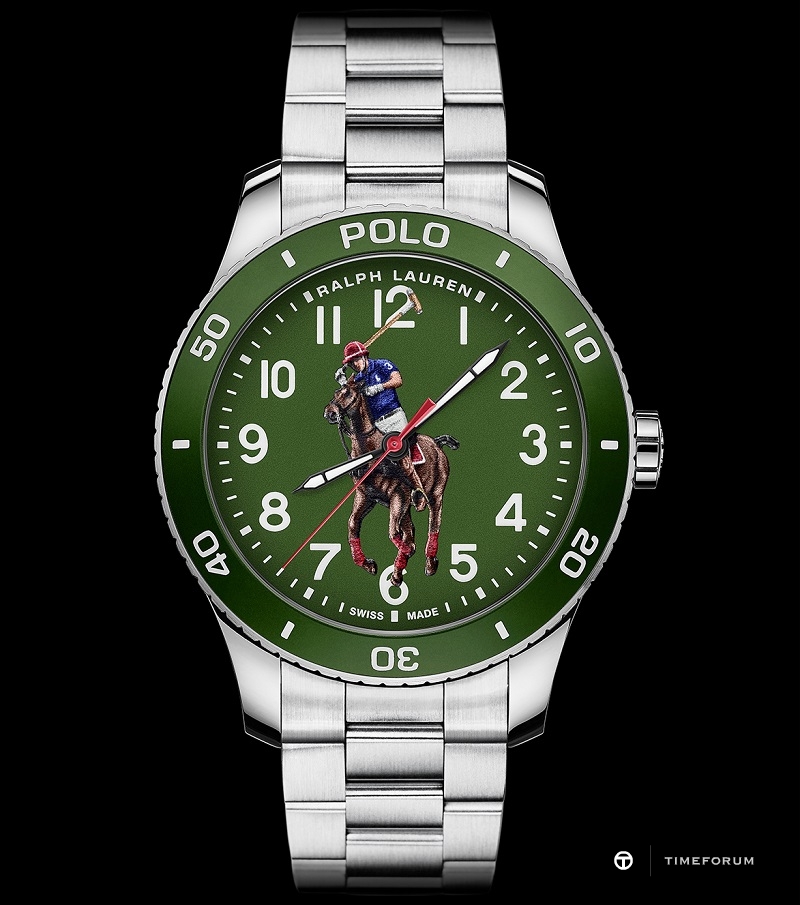 Polo Watch - Green on Steel bracelet BB.jpg