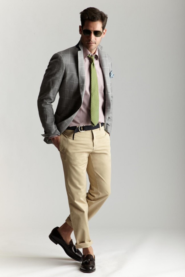 Michael-Bastian-x-Barneys-SS12-green-tie-men-windowpane-grey-jacket-beige-trouse.jpg